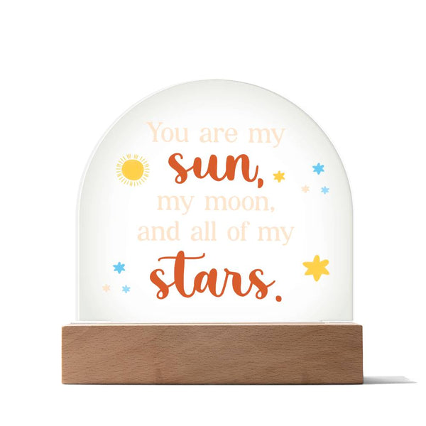 Plaque lumineuse LED « Mon soleil, ma lune et mes étoiles »