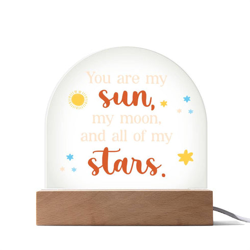 Plaque lumineuse LED « Mon soleil, ma lune et mes étoiles »