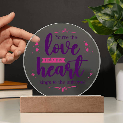 Plaque ronde LED « Love Note »