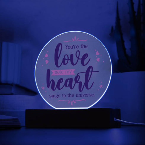 Plaque ronde LED « Love Note »