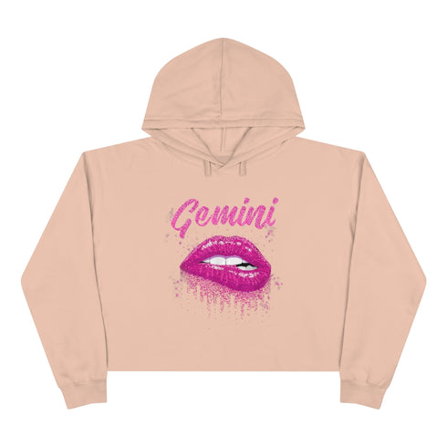 Sweat à capuche court Gemini Glitter Lips