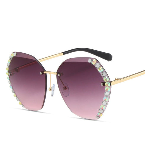 Lunettes de soleil polygonales sans monture