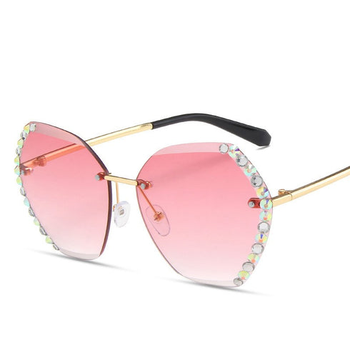 Lunettes de soleil polygonales sans monture