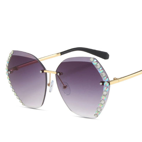 Lunettes de soleil polygonales sans monture