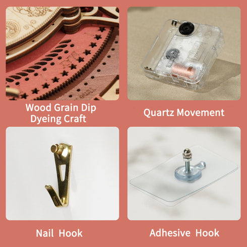 Horloge murale Robotime DIY Zodiaque, TIME ART, Horloge de décoration intérieure