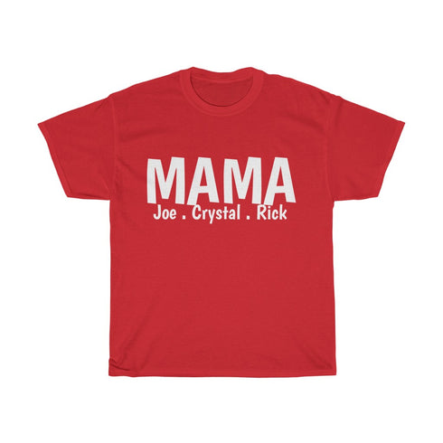T-shirt personnalisé MAMA avec les noms des enfants
