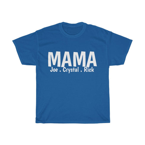 T-shirt personnalisé MAMA avec les noms des enfants