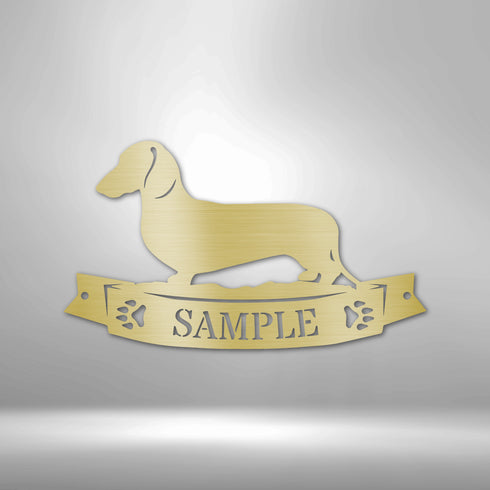 Bannière monogramme teckel - Panneau en acier