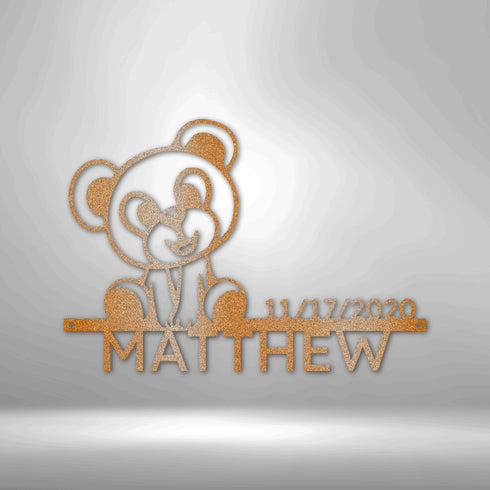 Monogramme Teddy - Plaque en acier