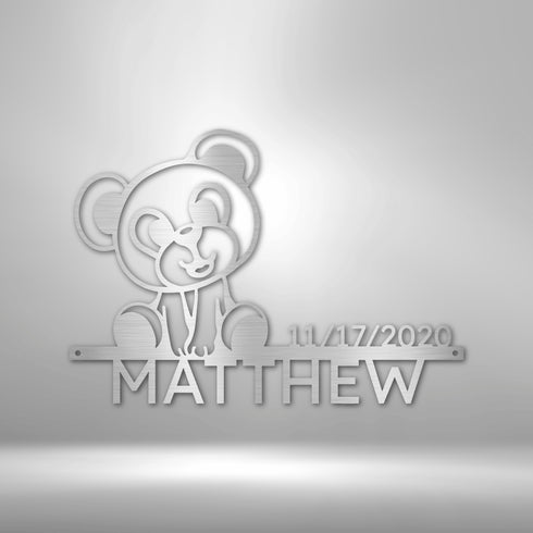 Monogramme Teddy - Plaque en acier