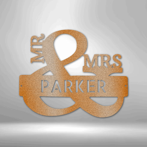 Monogramme de couple - Plaque en acier