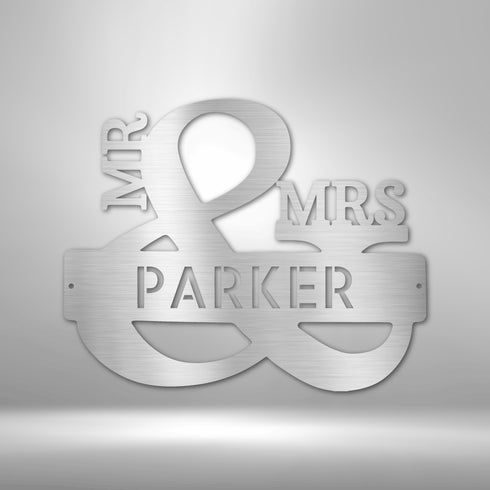 Monogramme de couple - Plaque en acier