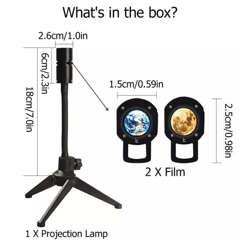Lampe de projection Terre-Lune