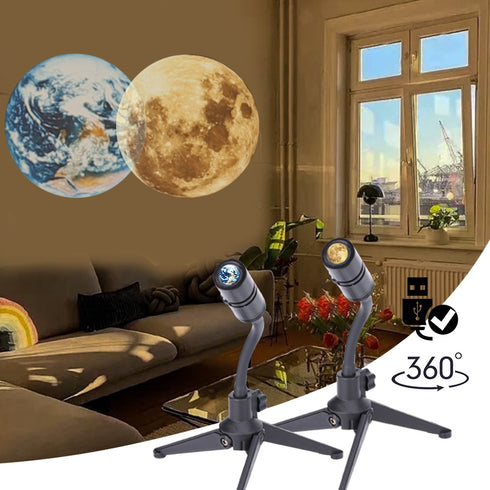 Lampe de projection Terre-Lune