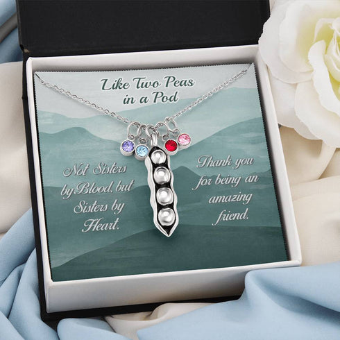 Thank you for being an amazing friend - peas in a pod necklace