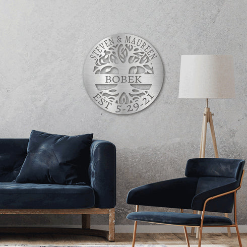 Art mural personnalisé et élaboré représentant l'arbre de vie