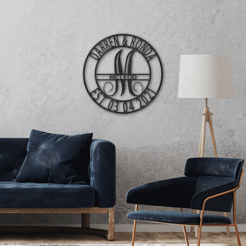 Personalized Elaborate Name Circle Wall Art