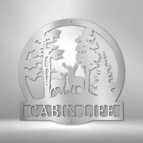 Tableau mural personnalisé en métal représentant un cerf de la forêt