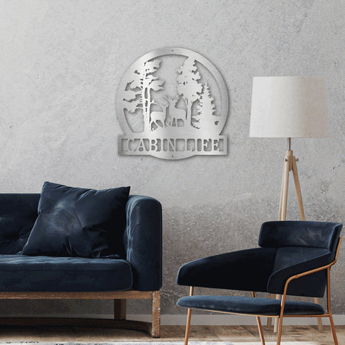 Tableau mural personnalisé en métal représentant un cerf de la forêt