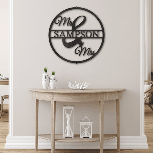 Décoration murale personnalisée Monsieur et Madame