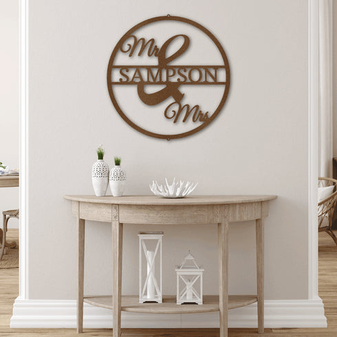 Décoration murale personnalisée Monsieur et Madame