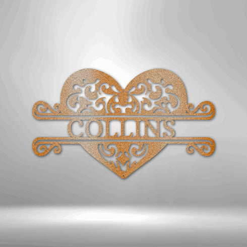 Décoration murale personnalisée en forme de cœur avec nom