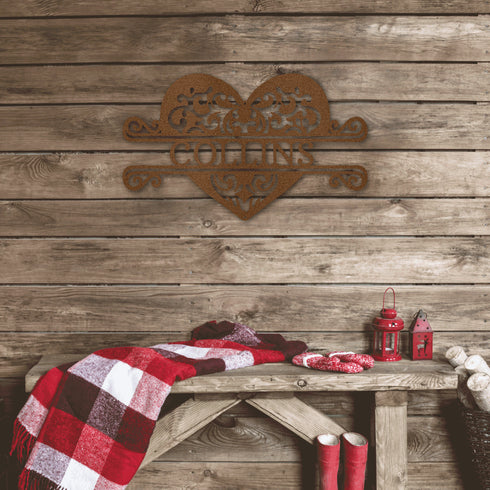 Décoration murale personnalisée en forme de cœur avec nom