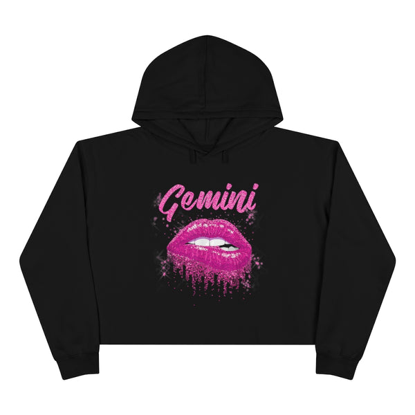 Sweat à capuche court Gemini Glitter Lips