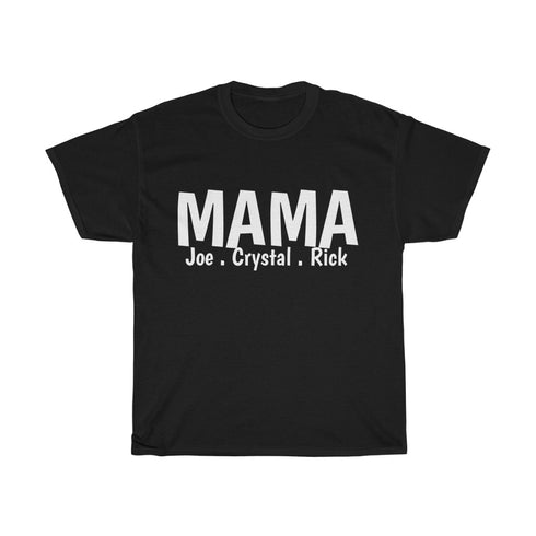 T-shirt personnalisé MAMA avec les noms des enfants