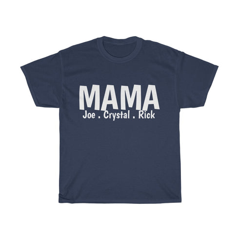 T-shirt personnalisé MAMA avec les noms des enfants