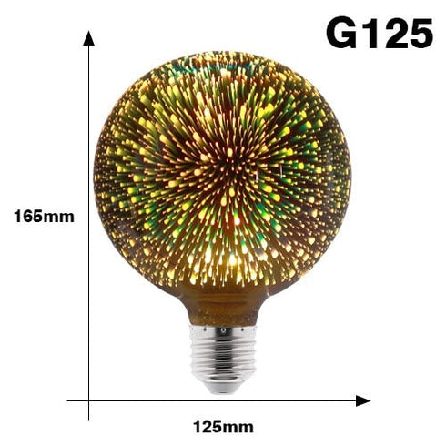 Ampoule lumineuse LED 3D colorée effet feux d'artifice