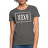 T-shirt graphique XOXO pour femme, style classique blanc à bordure, avec texte imprimé